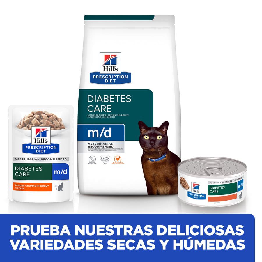 12 sobres x 85 g Hill's Prescription Diet Diabetes Care m/d Pollo Sobre en Salsa para gatos, , large Imagen numero 5